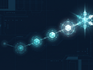 Six connected luminous nodes illustrating progressive AI capabilities